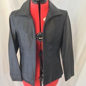 Black East 5th leather jacket